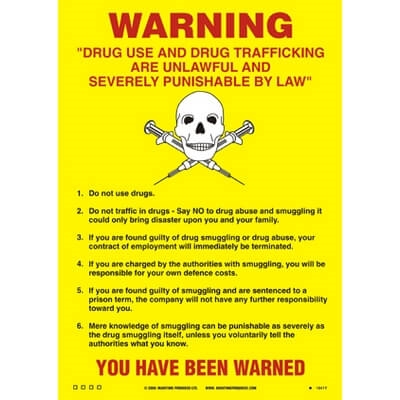 125.239 Drugs & Trafficking Warning