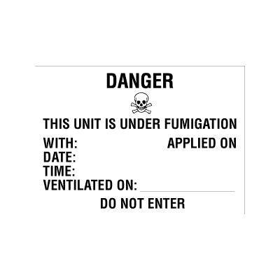 132.390 Danger this unit is under fumigation