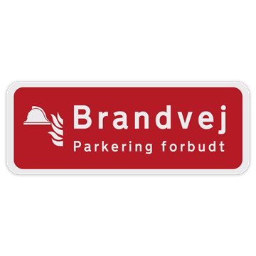 Brandvej Parkering Forbudt skilt - 40 x 125 cm - 2 mm refleks alu.