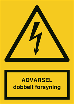 ADVARSEL dobbelt forsyning