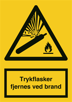 A 322 Trykflasker fjernes ved brand