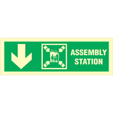 Assembly station arrow down