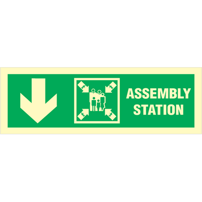 Assembly station arrow down