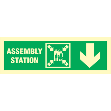 Assembly station arrow down