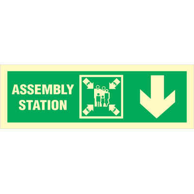 Assembly station arrow down