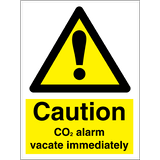 CO2 alarm vacate immediately