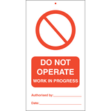 Do not operate Work in progress