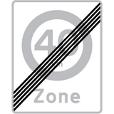 E 69,4 Ophør af zone med lokal hastighedsbegrænsning