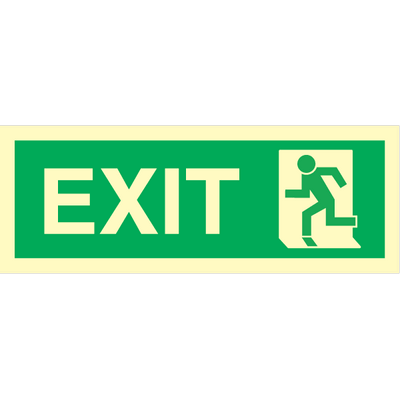 Exit left - Photolumienescent Self Adhesive Vinyl - 150 x 400 mm