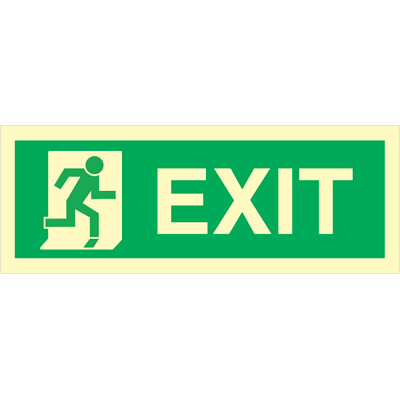 Exit right - Photolumienescent Self Adhesive Vinyl - 100 x 300 mm