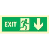 Exit right, arrow down