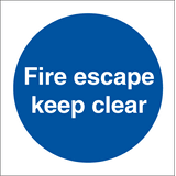 Fire escape keep clear