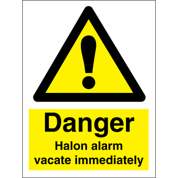 Halon alarm vacate immediately