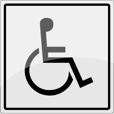 Handicap symbol - 1 mm rustfrit stål - 150 x 150 mm
