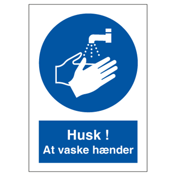 Husk! At vaske hænder - Påbudsskilte