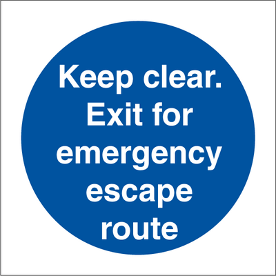 Keep clear. Exit for