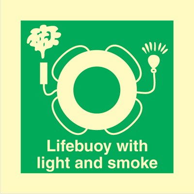 Lifebuoy with light and smoke