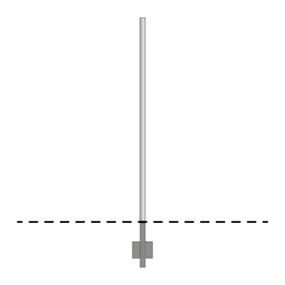 Lige stander - Varmgalvaniseret - Højde 150 cm, Ø 60 mm