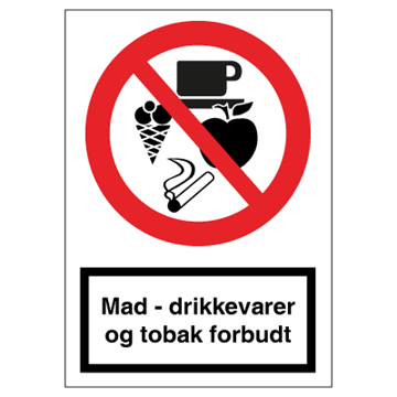 F 122 Mad, drikkevare & tobak forbudt
