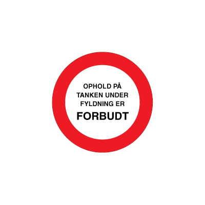 Ophold på tanken forbudt