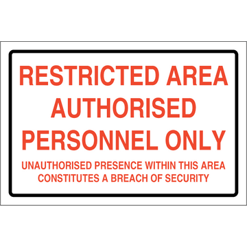 Restricted area authorised