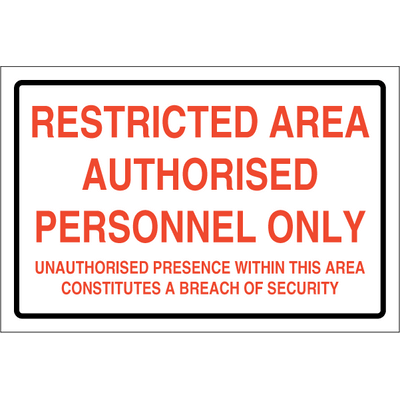 Restricted area authorised