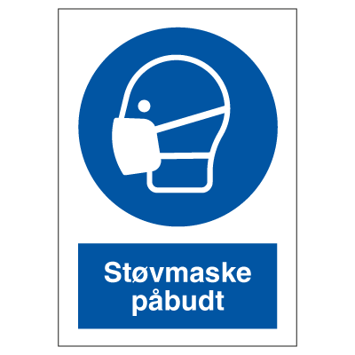 Støvmaske påbudt - Påbudsskilte