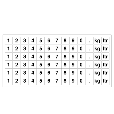 104.420 Numbers on clear vinyl