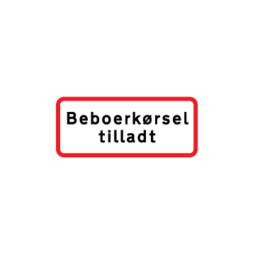 UC 20,6 Beboerkørsel tilladt