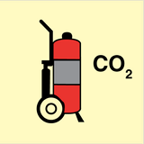 Wheeled fire extinguisher co2