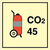 Wheeled fire extinguisher CO2/45