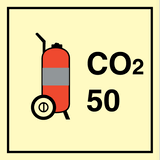 Wheeled fire extinguisher CO2/50